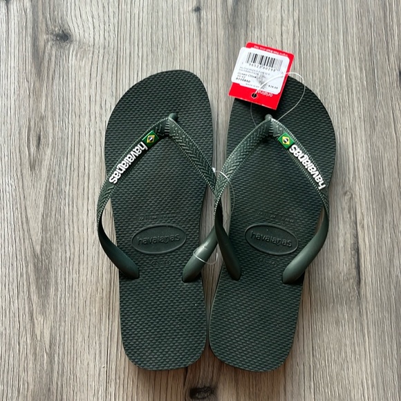 Havaianas Men’s green olive flip flops NWT - Picture 1 of 3